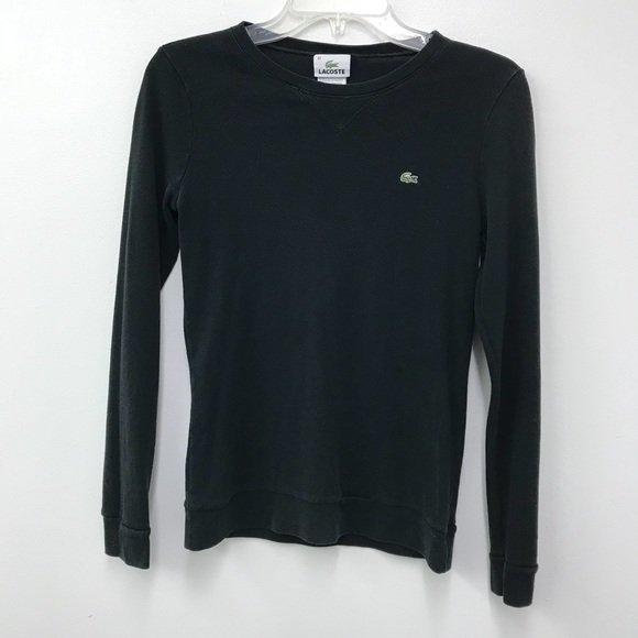 lacoste black long sleeve shirt